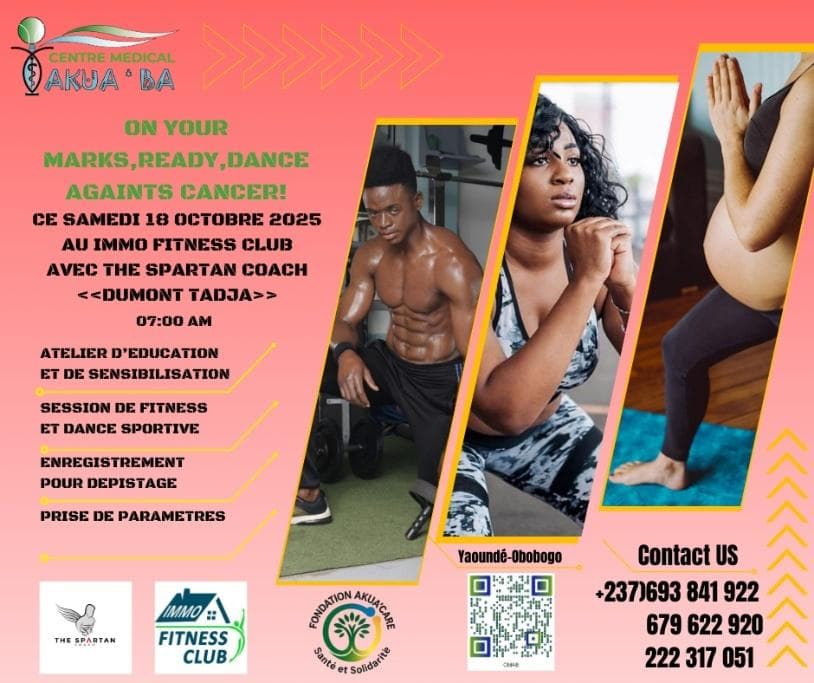 Affiche fitness anti-cancer Octobre Rose
