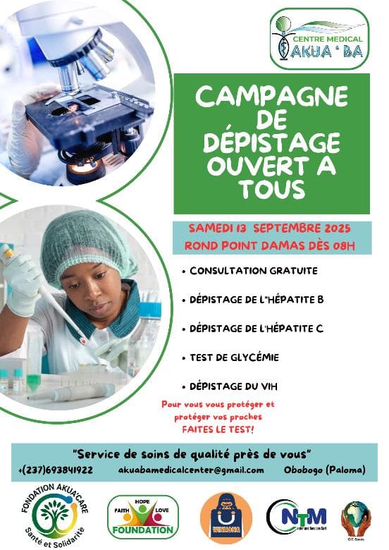 Affiche de la campagne de dépistage ouvert à tous